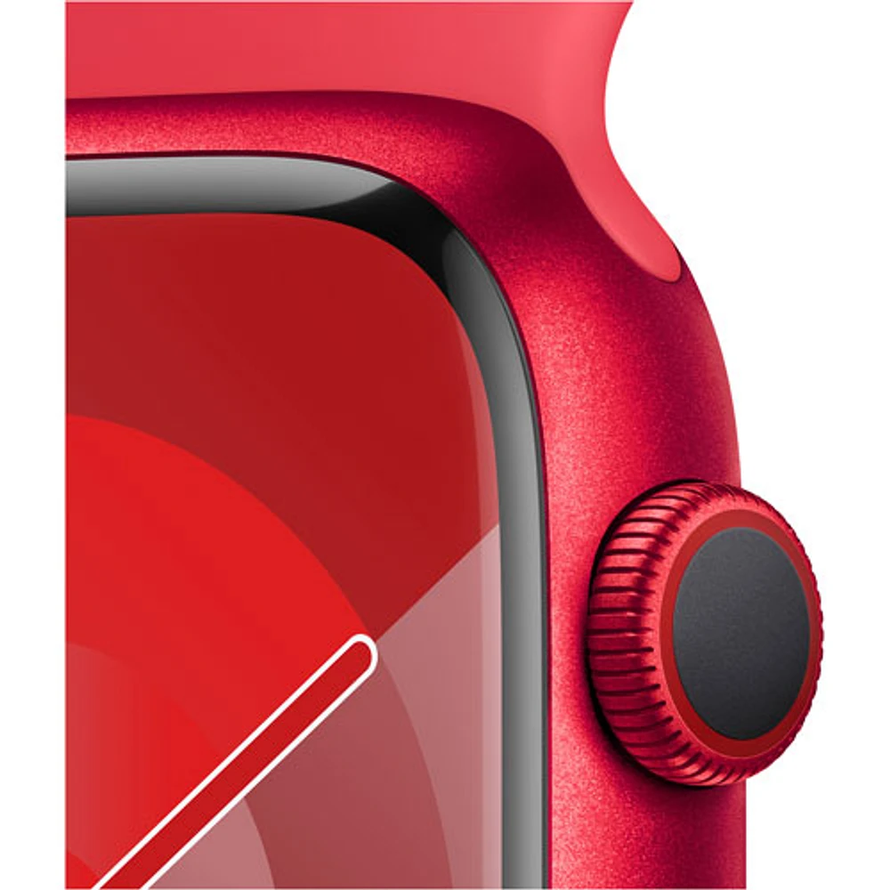 TELUS Apple Watch Series 9 (GPS + Cellular) 45mm (PRODUCT)RED Aluminum Case w/ (PRODUCT)RED Sport Band - M