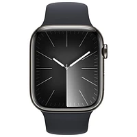 Rogers Apple Watch Series 9 (GPS + Cellular) 45mm Graphite Stainless Steel Case w/ Midnight Sport Band - M/L - Monthly Financing