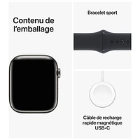 Rogers Apple Watch Series 9 (GPS + Cellular) 45mm Graphite Stainless Steel Case w/ Midnight Sport Band - M/L - Monthly Financing