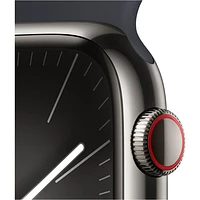 Rogers Apple Watch Series 9 (GPS + Cellular) 45mm Graphite Stainless Steel Case w/ Midnight Sport Band - M/L - Monthly Financing