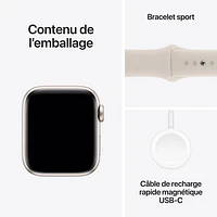 Apple Watch SE (GPS + Cellular) avec boîtier de mm en aluminium comète et bracelet sport comète par Rogers - Moyen/Grand