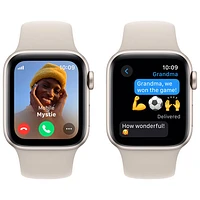 Apple Watch SE (GPS + Cellular) avec boîtier de mm en aluminium comète et bracelet sport comète par Rogers - Moyen/Grand