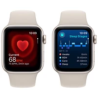 Apple Watch SE (GPS + Cellular) avec boîtier de mm en aluminium comète et bracelet sport comète par TELUS - Moyen/Grand