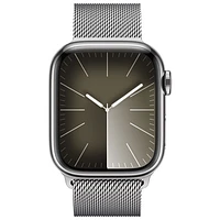 Rogers Apple Watch Series 9 (GPS + Cellular) 41mm Silver Stainless Steel Case w/Silver Stainless Steel Milanese Loop - S - Monthly Financing