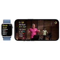 Apple Watch Series 9 (GPS + Cellular) avec boîtier de 41 mm en acier inoxydable graphite et bracelet sport minuit par TELUS - Moyen/Grand - Financement mensuel