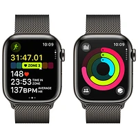 Rogers Apple Watch Series 9 (GPS + Cellular) 41mm Graphite Stainless Steel Case w/ Graphite Stainless Steel Milanese Loop - S - Monthly Financing