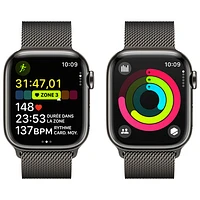 Rogers Apple Watch Series 9 (GPS + Cellular) 41mm Graphite Stainless Steel Case w/ Graphite Stainless Steel Milanese Loop - S - Monthly Financing