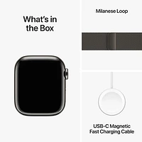 Rogers Apple Watch Series 9 (GPS + Cellular) 41mm Graphite Stainless Steel Case w/ Graphite Stainless Steel Milanese Loop - S - Monthly Financing