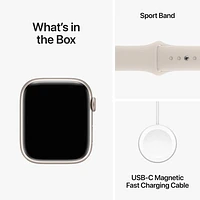 Bell Apple Watch Series 9 (GPS + Cellular) 45mm Starlight Aluminium Case w/Starlight Sport Band - S/M - Monthly Financing