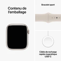 Rogers Apple Watch Series 9 (GPS + Cellular) 45mm Starlight Aluminium Case w/Starlight Sport Band - M/L - Monthly Financing