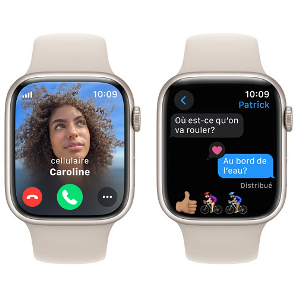Rogers Apple Watch Series 9 (GPS + Cellular) 45mm Starlight Aluminium Case w/Starlight Sport Band - M/L - Monthly Financing
