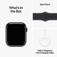 Apple Watch Series 9 (GPS + Cellular) avec boîtier de 45 mm en aluminium minuit et bracelet sport minuit par Bell - Moyen/Grand - Financement mensuel