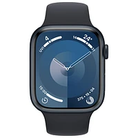 Apple Watch Series 9 (GPS + Cellular) avec boîtier de 45 mm en aluminium minuit et bracelet sport minuit par Virgin Plus - Moyen/Grand - Financement mensuel