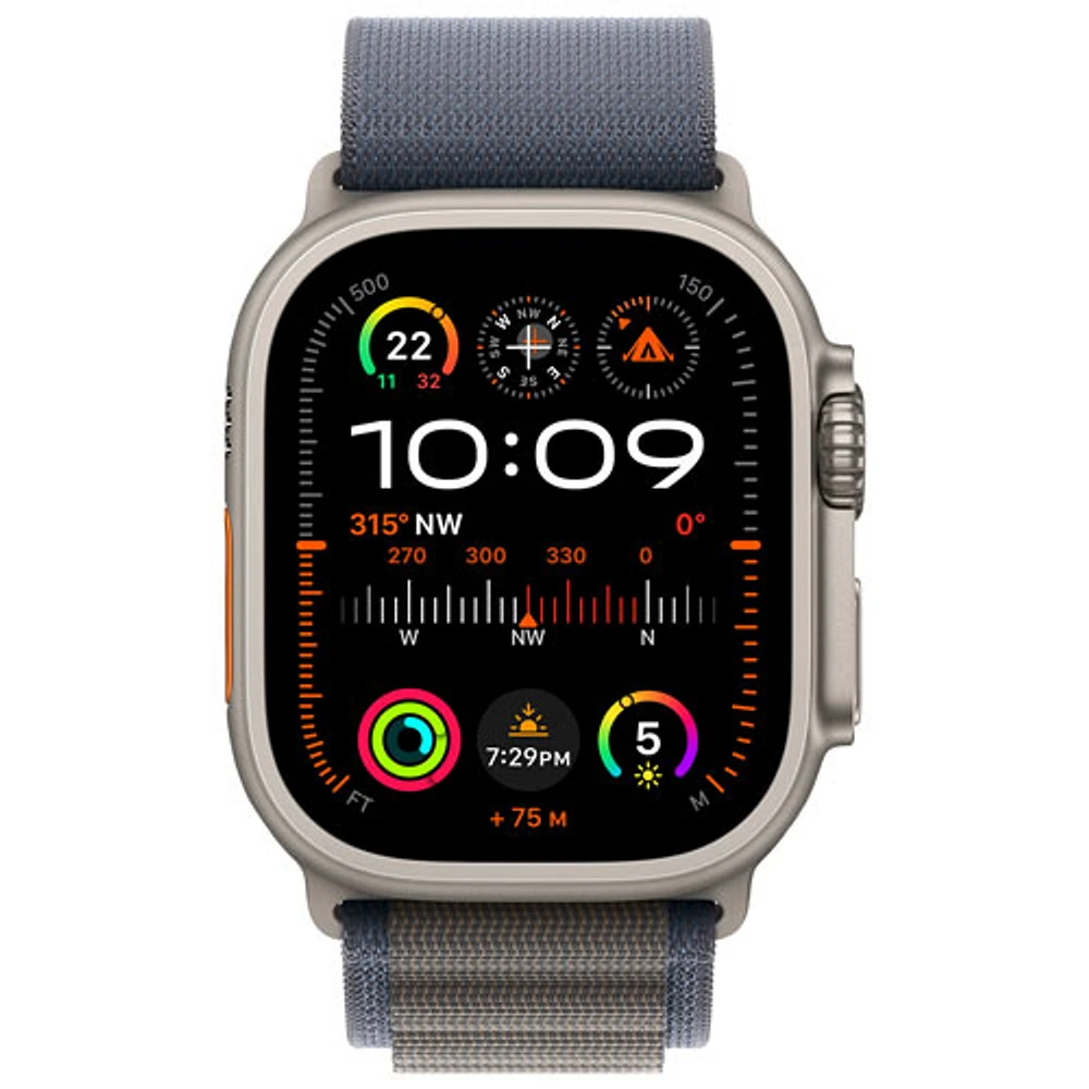 TELUS Apple Watch Ultra 2 (GPS + Cellular) 49mm Titanium Case w/Blue Alpine Loop - S - Monthly Financing
