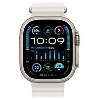 Apple Watch Ultra 2 (GPS + Cellular) avec boîtier de 49 mm en titane et bracelet Océan blanc par TELUS - Financement mensuel