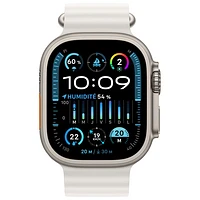 Apple Watch Ultra 2 (GPS + Cellular) avec boîtier de 49 mm en titane et bracelet Océan blanc par TELUS - Financement mensuel