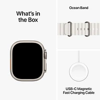 Apple Watch Ultra 2 (GPS + Cellular) avec boîtier de 49 mm en titane et bracelet Océan blanc par TELUS - Financement mensuel