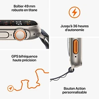Apple Watch Ultra 2 (GPS + Cellular) avec boîtier de 49 mm en titane et bracelet Océan orange par Rogers - Financement mensuel