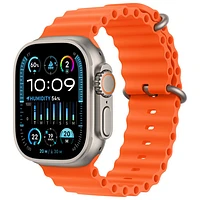 TELUS Apple Watch Ultra 2 (GPS + Cellular) 49mm Titanium Case w/Orange Ocean Band - Monthly Financing