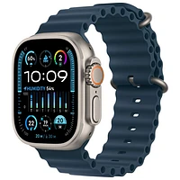 Apple Watch Ultra 2 (GPS + Cellular) avec boîtier de 49 mm en titane et bracelet Océan bleu par Bell - Financement mensuel