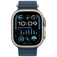 Apple Watch Ultra 2 (GPS + Cellular) avec boîtier de 49 mm en titane et bracelet Océan bleu par Bell - Financement mensuel