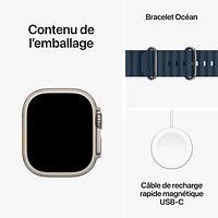 Apple Watch Ultra 2 (GPS + Cellular) avec boîtier de 49 mm en titane et bracelet Océan bleu par Bell - Financement mensuel