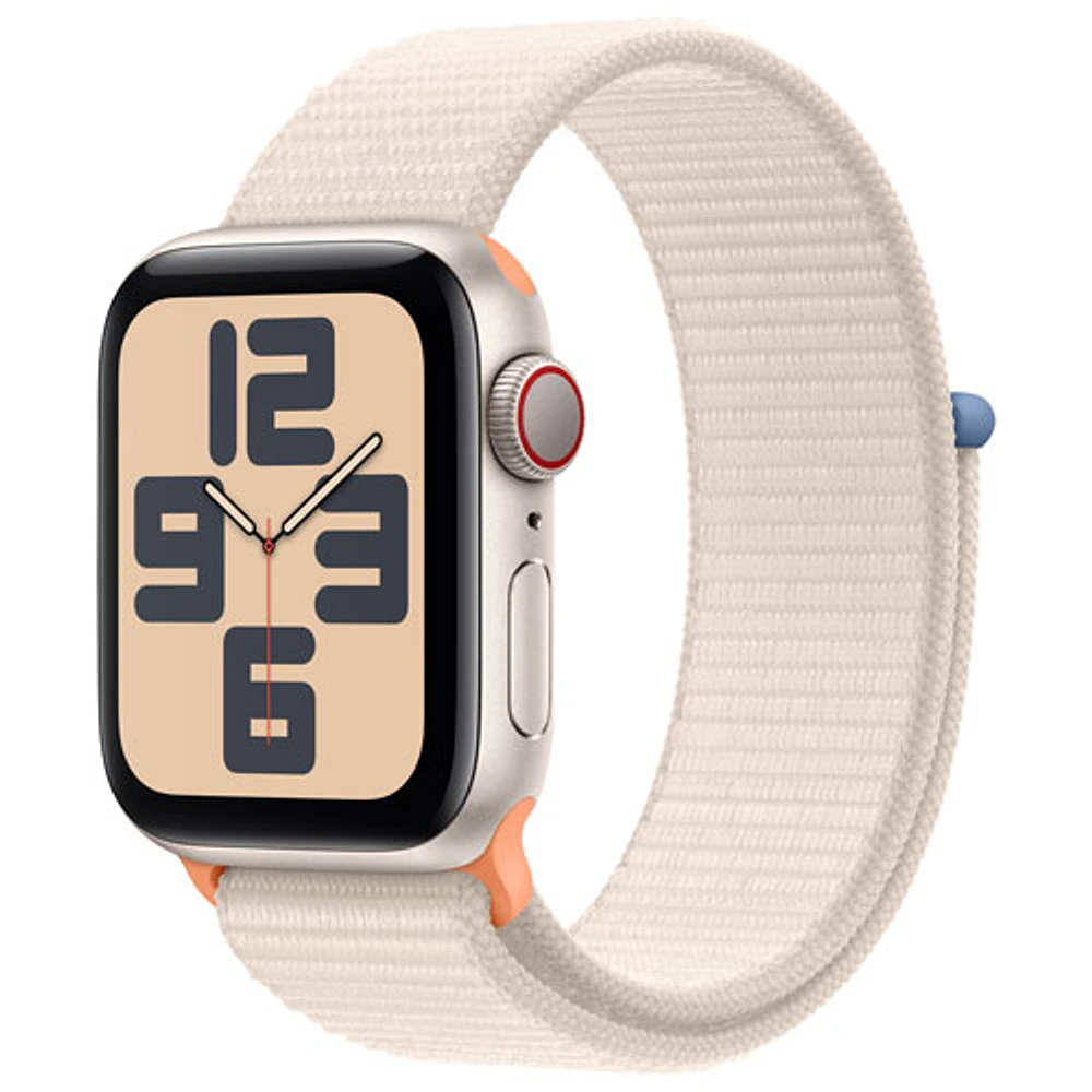 Apple Watch SE (GPS + Cellular) avec boîtier de mm en aluminium comète et bracelet sport comète par TELUS