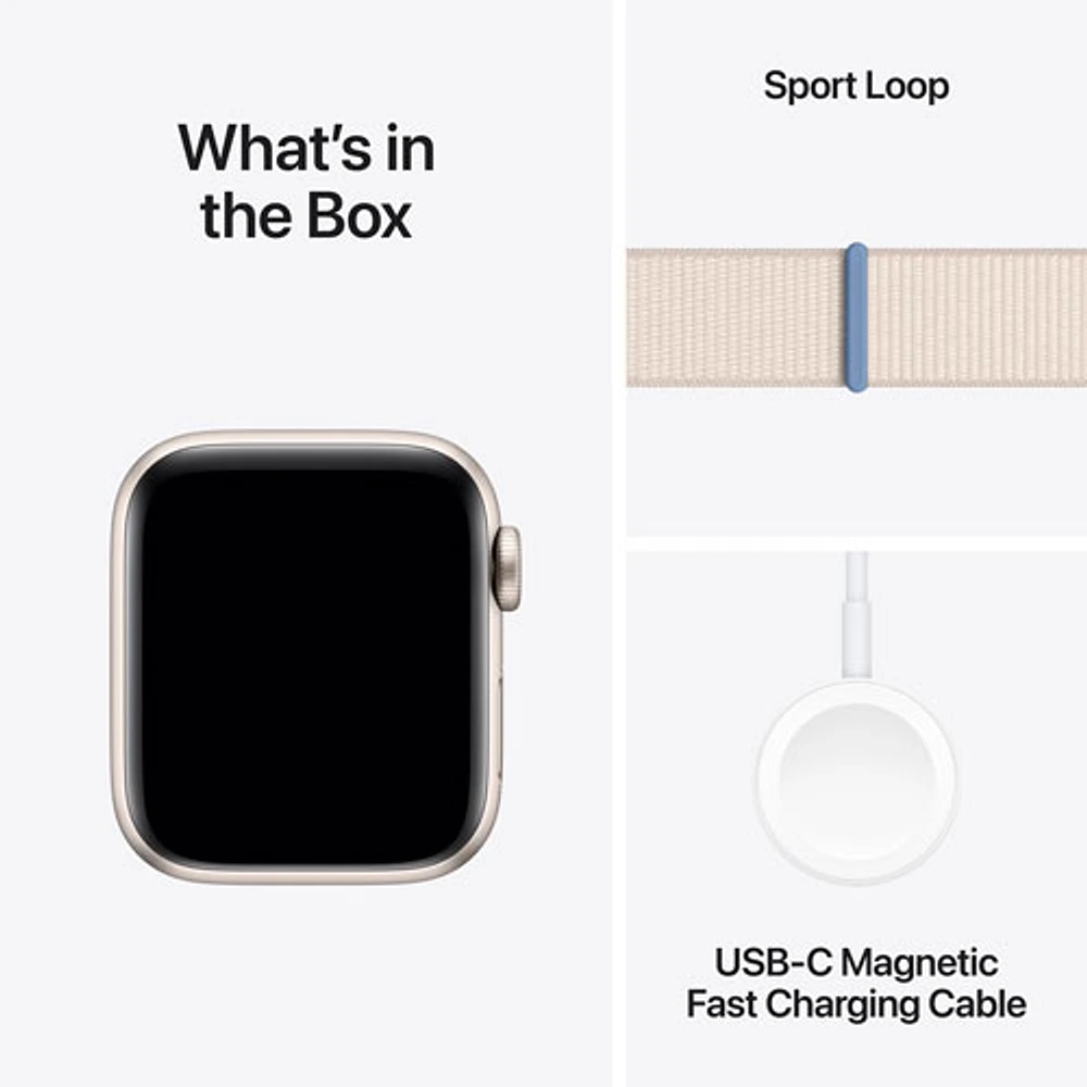 Apple Watch SE (GPS + Cellular) avec boîtier de mm en aluminium comète et bracelet sport comète par TELUS
