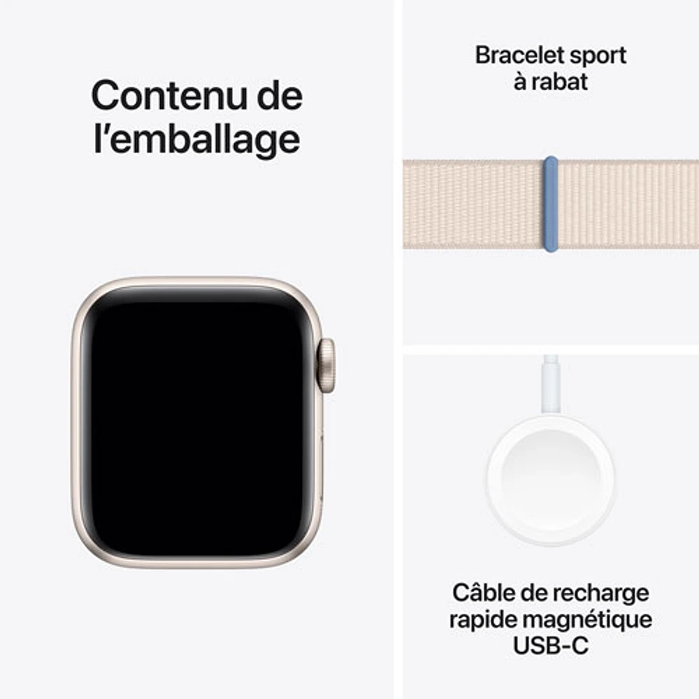 Apple Watch SE (GPS + Cellular) avec boîtier de mm en aluminium comète et bracelet sport comète par TELUS