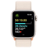 Apple Watch SE (GPS + Cellular) avec boîtier de mm en aluminium comète et bracelet sport comète par TELUS