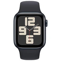 Apple Watch SE (GPS + Cellular) avec boîtier de mm en aluminium minuit et bracelet sport minuit par Rogers - Moyen/Grand
