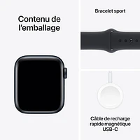 Apple Watch SE (GPS + Cellular) avec boîtier de mm en aluminium minuit et bracelet sport minuit par TELUS - Moyen/Grand