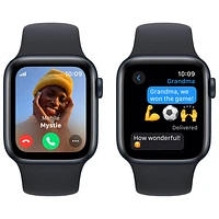 Apple Watch SE (GPS + Cellular) avec boîtier de mm en aluminium minuit et bracelet sport minuit par TELUS - Moyen/Grand