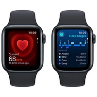Apple Watch SE (GPS + Cellular) avec boîtier de mm en aluminium minuit et bracelet sport minuit par TELUS - Moyen/Grand