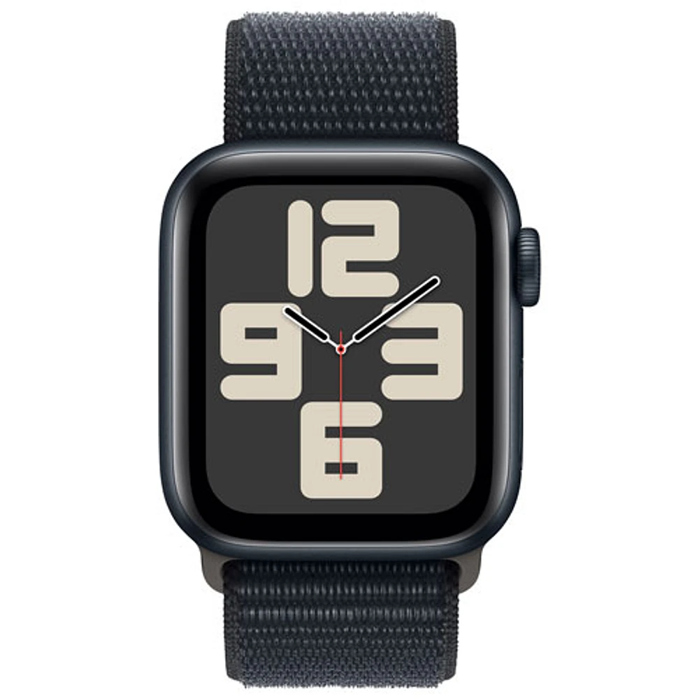 Apple Watch SE (GPS + Cellular) avec boîtier de mm en aluminium minuit et bracelet sport minuit par Rogers