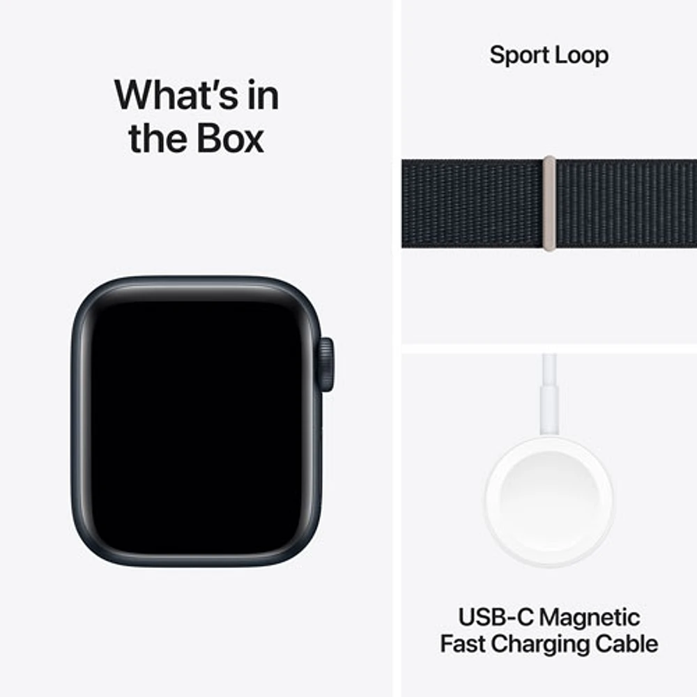 Apple Watch SE (GPS + Cellular) avec boîtier de mm en aluminium minuit et bracelet sport minuit par Rogers