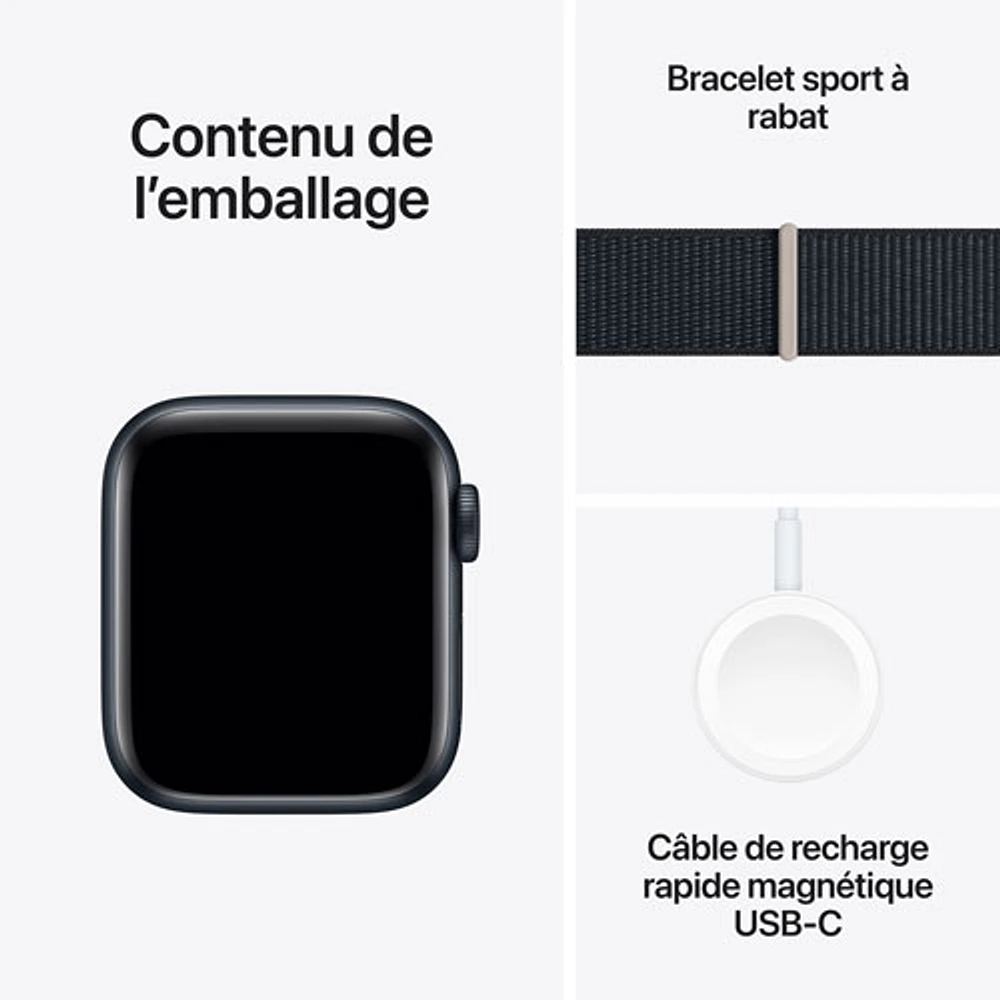 Apple Watch SE (GPS + Cellular) avec boîtier de mm en aluminium minuit et bracelet sport minuit par Rogers