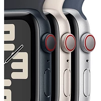 Apple Watch SE (GPS + Cellular) avec boîtier de mm en aluminium minuit et bracelet sport minuit par Rogers