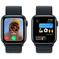 Apple Watch SE (GPS + Cellular) avec boîtier de mm en aluminium minuit et bracelet sport minuit par Rogers