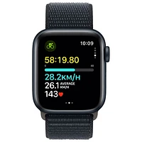 Apple Watch SE (GPS + Cellular) avec boîtier de mm en aluminium minuit et bracelet sport minuit par Rogers