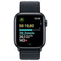 Apple Watch SE (GPS + Cellular) avec boîtier de mm en aluminium minuit et bracelet sport minuit par Rogers
