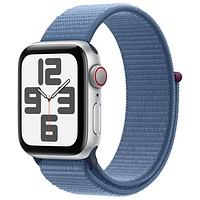 TELUS Apple Watch SE (GPS + Cellular) 40mm Silver Aluminum Case w/Winter Blue Sport Band - Monthly Financing