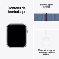 TELUS Apple Watch SE (GPS + Cellular) 40mm Silver Aluminum Case w/Winter Blue Sport Band - Monthly Financing