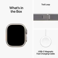 Apple Watch Ultra 2 (GPS + Cellular) avec boîtier de 49 mm en titane et bracelet Sentier vert/gris par Rogers - Moyen/Grand - Financement mensuel