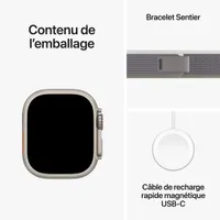 Apple Watch Ultra 2 (GPS + Cellular) avec boîtier de 49 mm en titane et bracelet Sentier vert/gris par Rogers - Moyen/Grand - Financement mensuel
