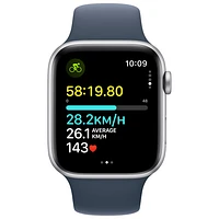 Rogers Apple Watch SE (GPS + Cellular) 44mm Silver Aluminum Case w/Storm Blue Sport Band - /M