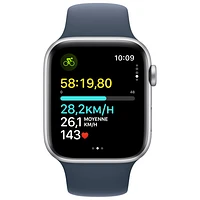 Rogers Apple Watch SE (GPS + Cellular) 44mm Silver Aluminum Case w/Storm Blue Sport Band - /M