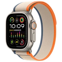Apple Watch Ultra 2 (GPS + Cellular) avec boîtier de 49 mm en titane et bracelet Sentier orange/beige par Virgin Plus - Moyen/Grand - Financement mensuel
