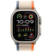 Apple Watch Ultra 2 (GPS + Cellular) avec boîtier de 49 mm en titane et bracelet Sentier orange/beige par Virgin Plus - Moyen/Grand - Financement mensuel
