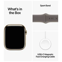 Rogers Apple Watch Series 9 (GPS + Cellular) 45mm Gold Stainless Steel Case w/Clay Sport Band - Sl/M - Monthly Financing